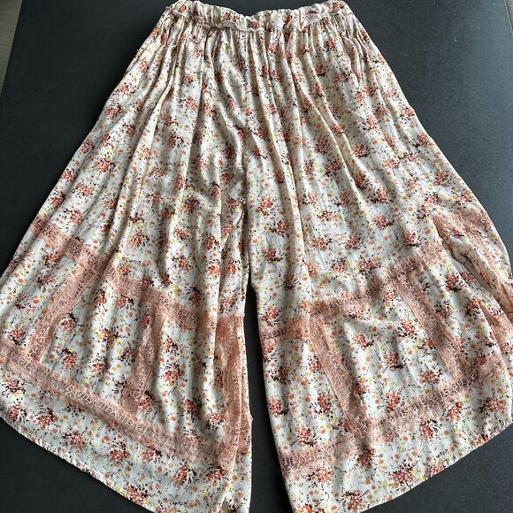 Free People Intimately Wide-Leg Cropped Floral Pants - Small - Picture 5 of 7